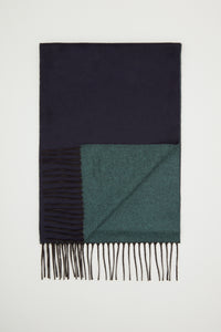 Écharpe en soie - Dark Navy & Dark Green