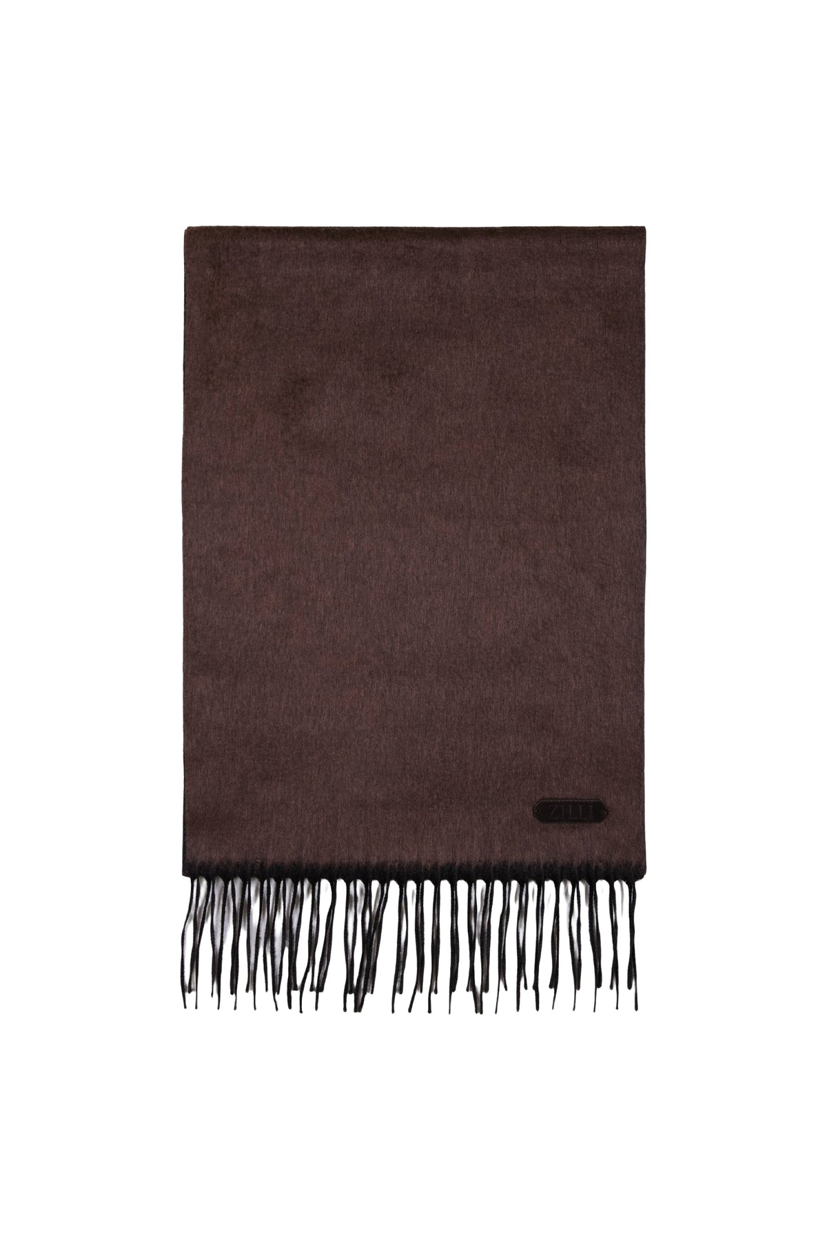 Écharpe à franges bicolore en soie et cachemire - Chocolate & Charcoal