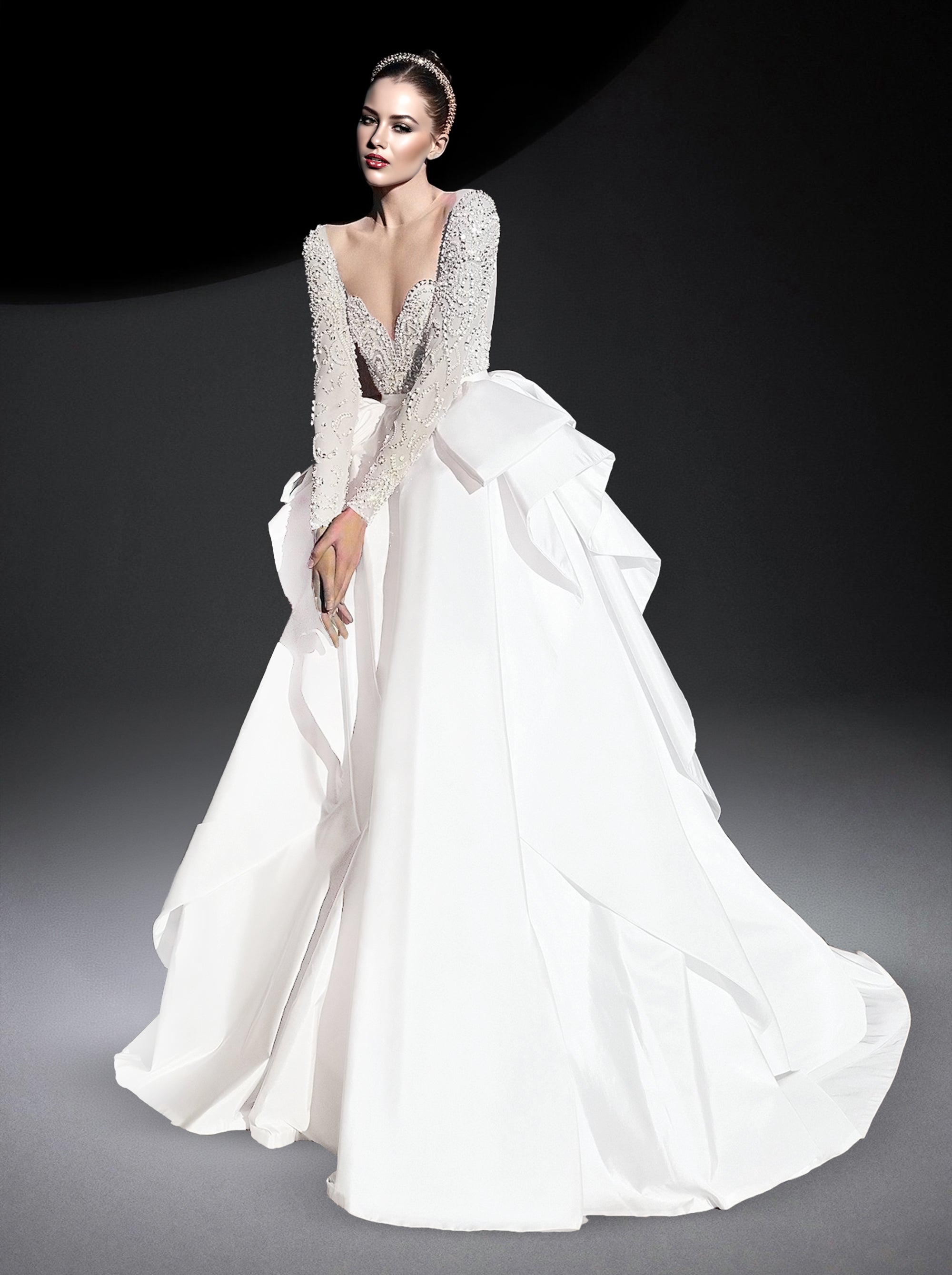 Embellished tulle overskirt - Off White
