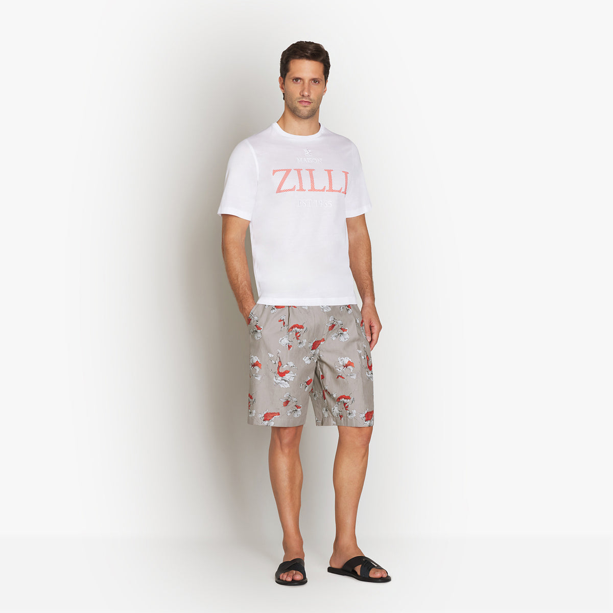 Short de survêtement en lin - PALE CAMEL