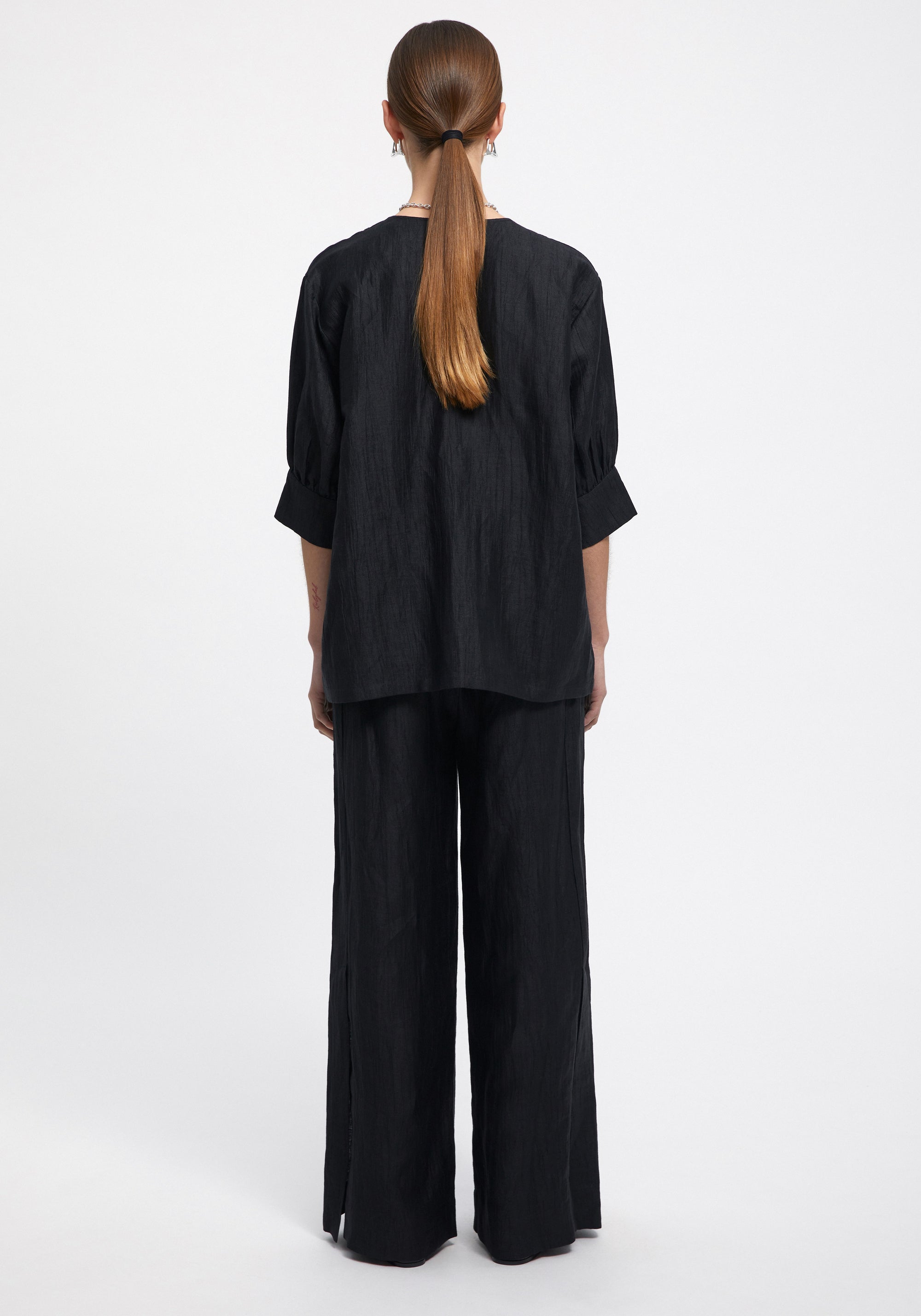 Blouse Stacy en lin - Black