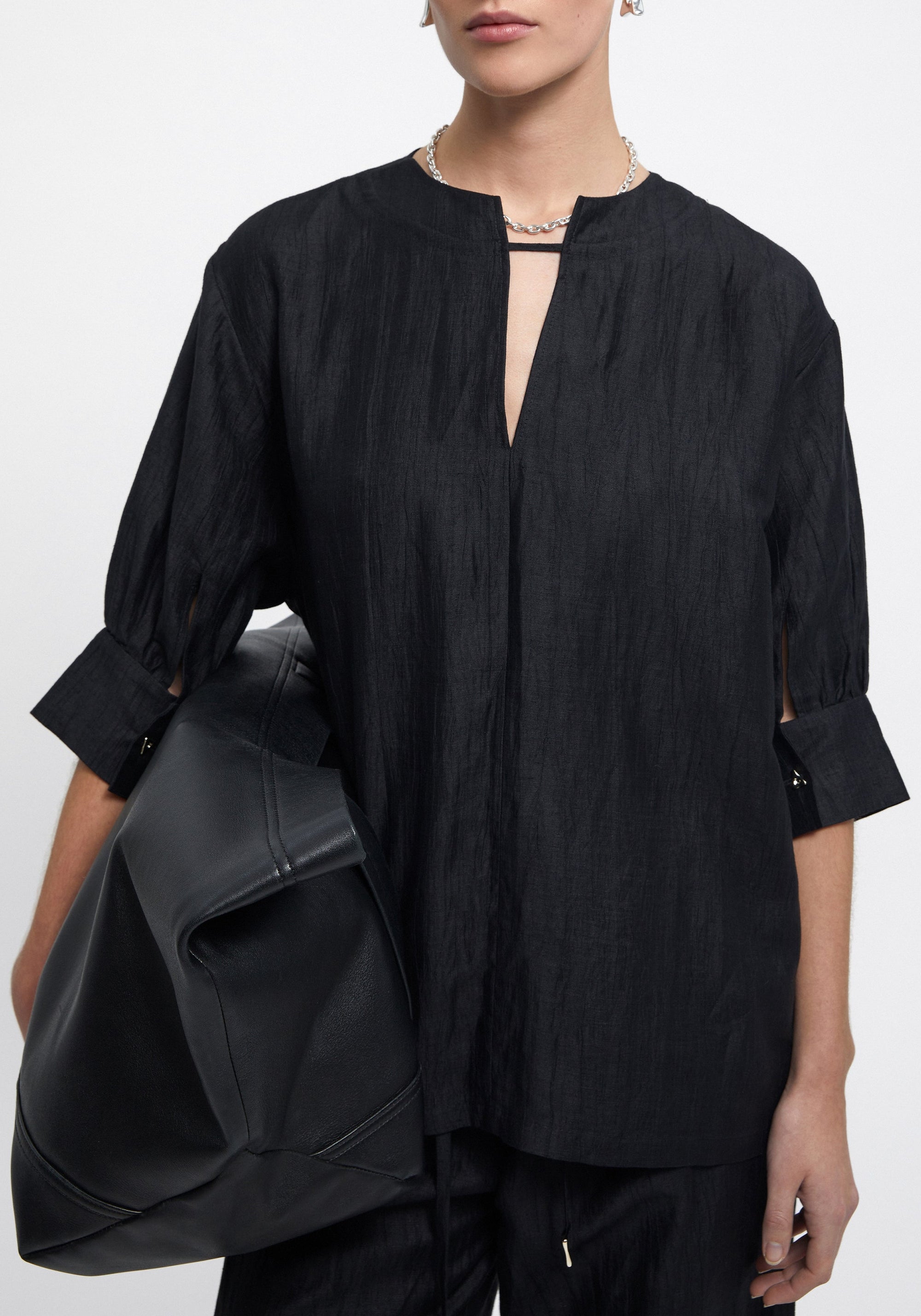 Blouse Stacy en lin - Black