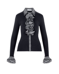 Chemise Stacy à double volants - Black & White