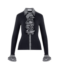 Chemise Stacy à double volants - Black & White