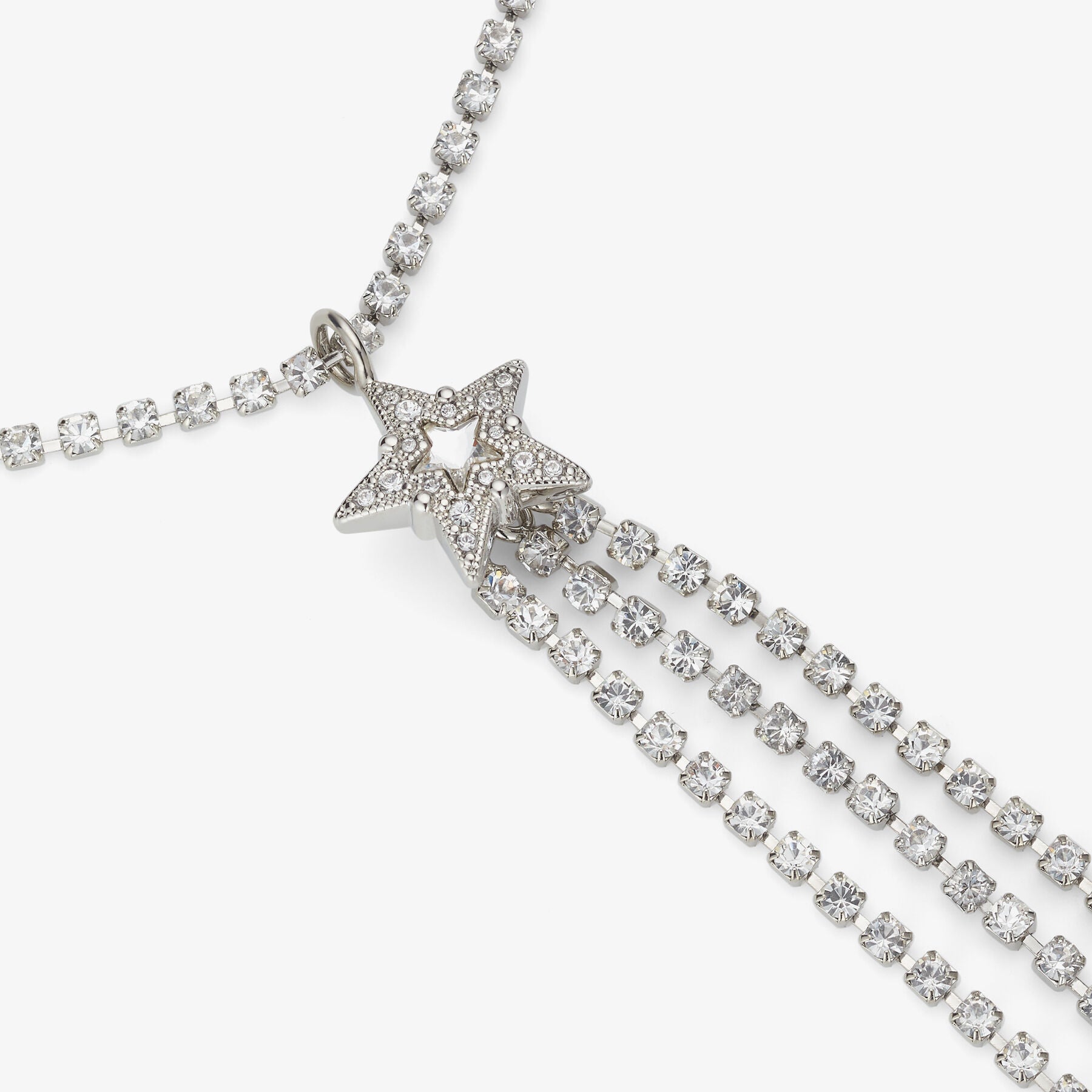 Bracelet Star en laiton à cristaux - Silver & Crystal