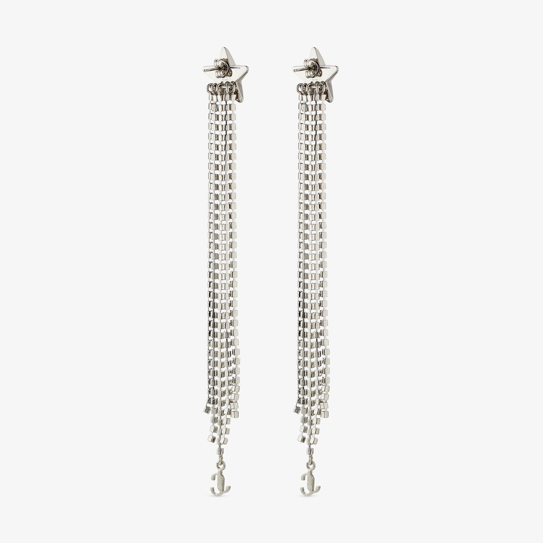 ZNO STOCK 0 / Reco 80 SILVER/CRYSTAL Earrings STAR FRINGE EARRINGS