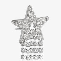 ZNO STOCK 0 / Reco 80 SILVER/CRYSTAL Earrings STAR FRINGE EARRINGS