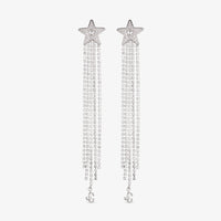 ZNO STOCK 0 / Reco 80 SILVER/CRYSTAL Earrings STAR FRINGE EARRINGS