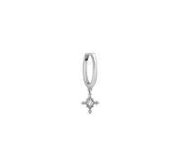 "Stella" small black gold Creole earring set with a diamond - Black gold