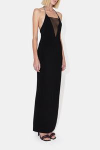 Robe longue Stella à cristaux - Black