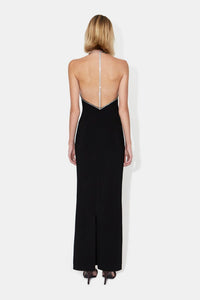 Robe longue Stella à cristaux - Black