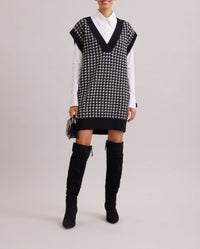 Robe pull Stendhal sans manche - Black & White