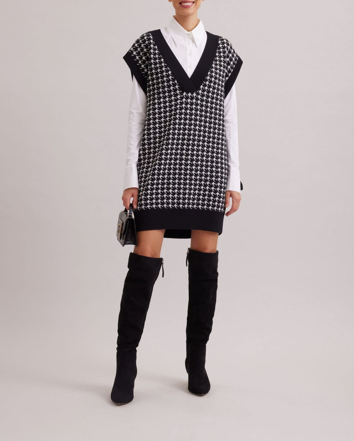 Robe pull Stendhal sans manche - Black & White