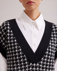 Robe pull Stendhal sans manche - Black & White