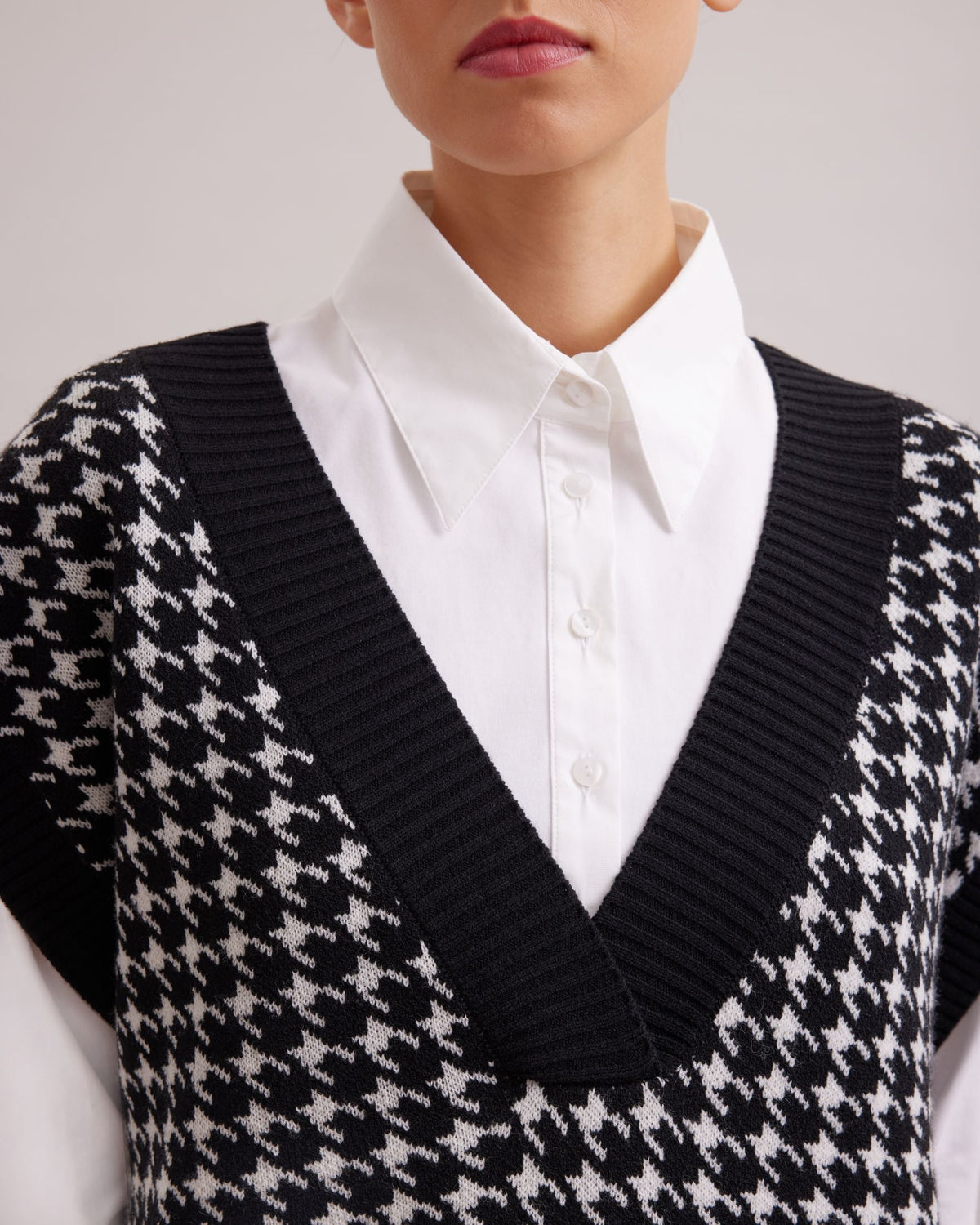 Robe pull Stendhal sans manche - Black & White