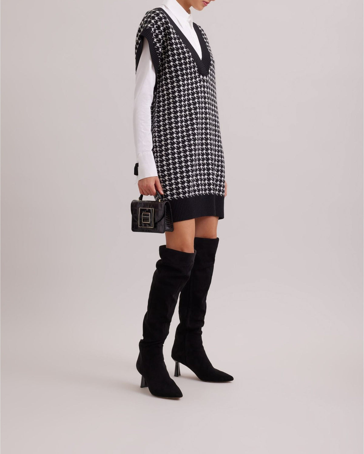 Robe pull Stendhal sans manche - Black & White