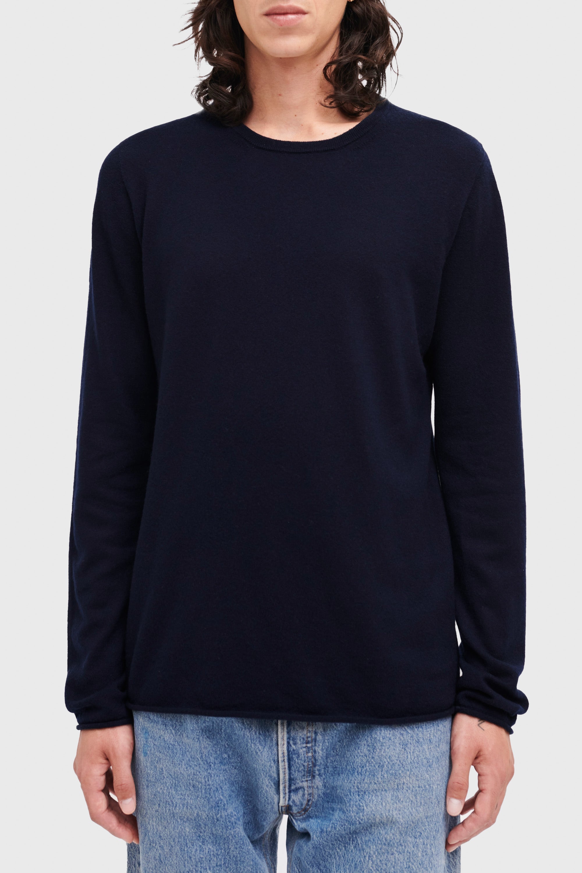 Pull unisexe Stephane en cachemire - Marine Profond