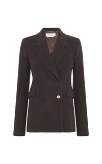 Chocolate / Veste blazer Stephanie en cachemire - Chocolate