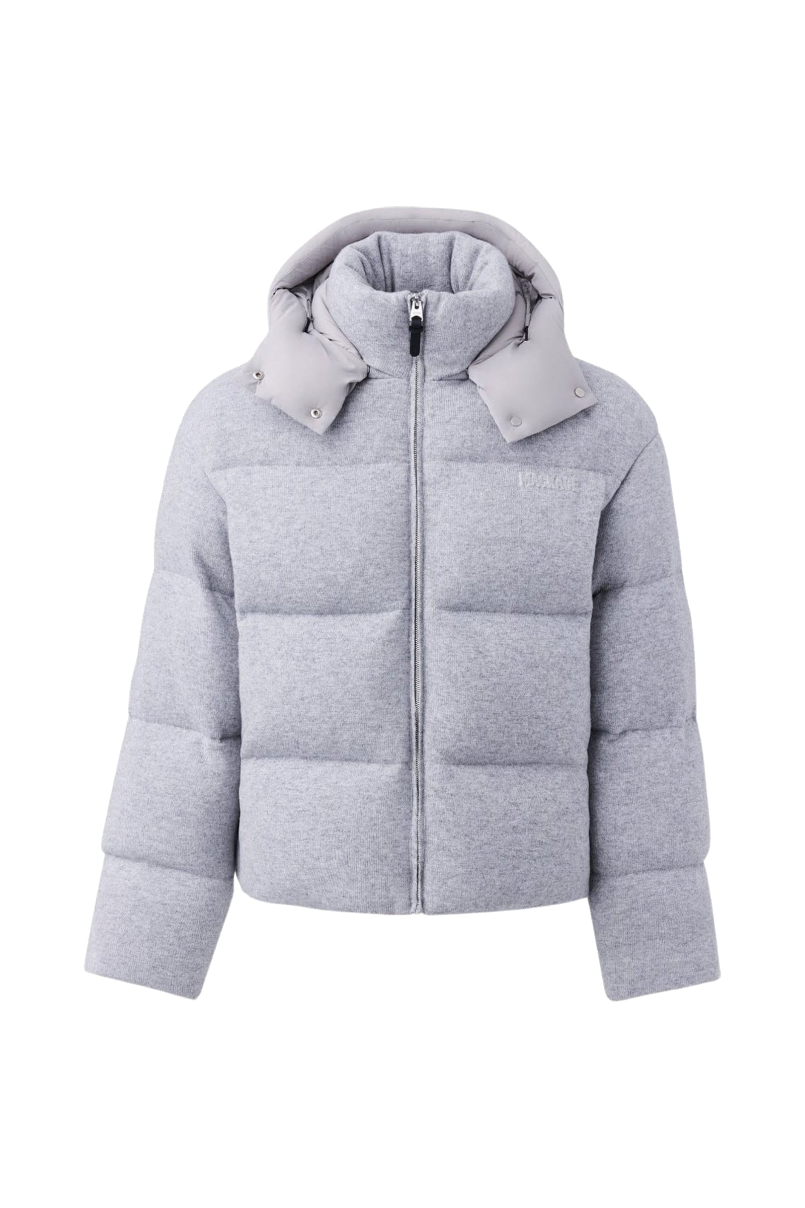 Veste courte Steven à capuche en laine et cachemire - Light Grey Mix