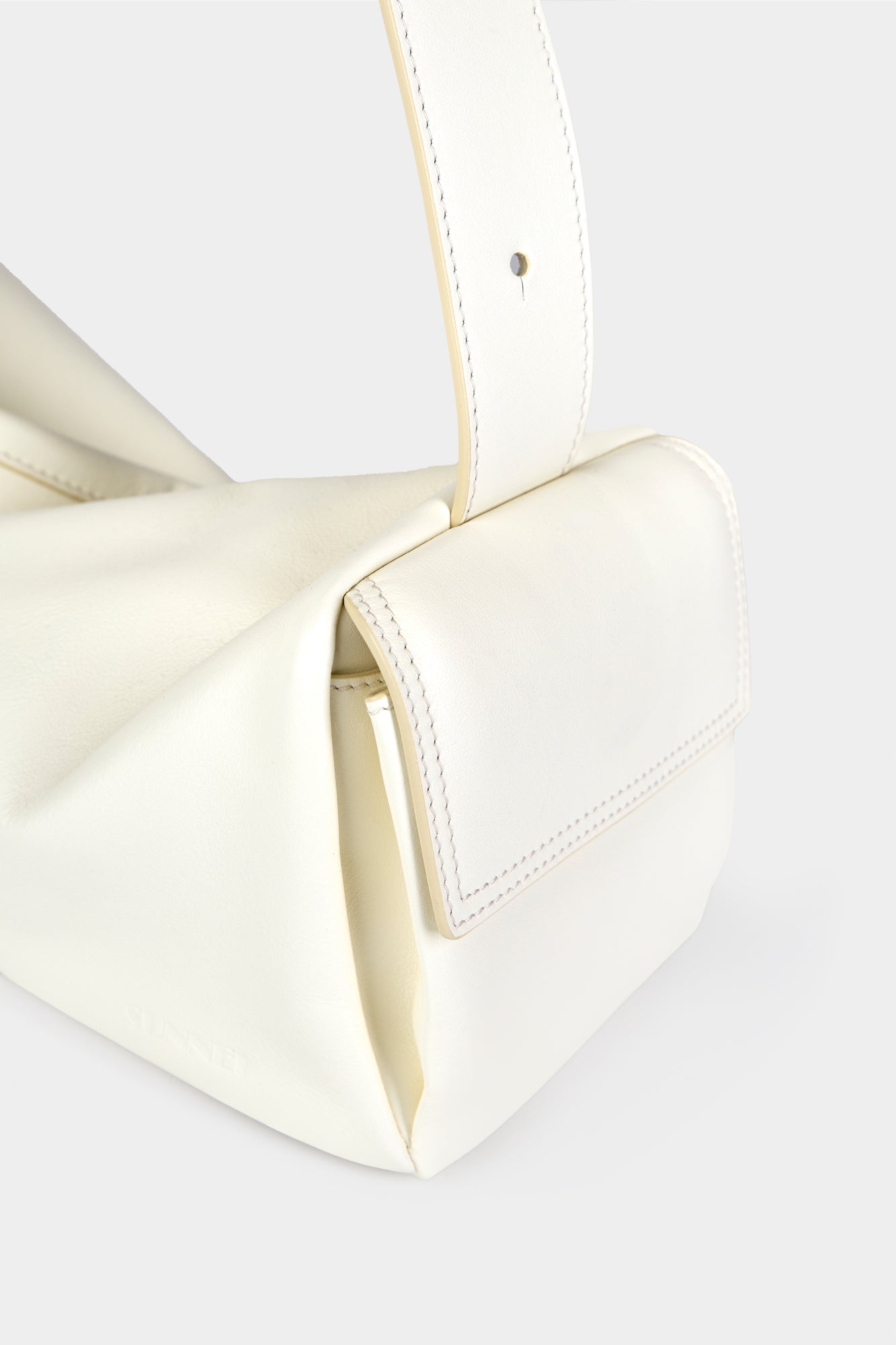 Labauletto twisted leather shoulder bag - White