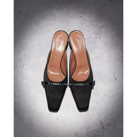 Storm 55 Mules - Black Satin