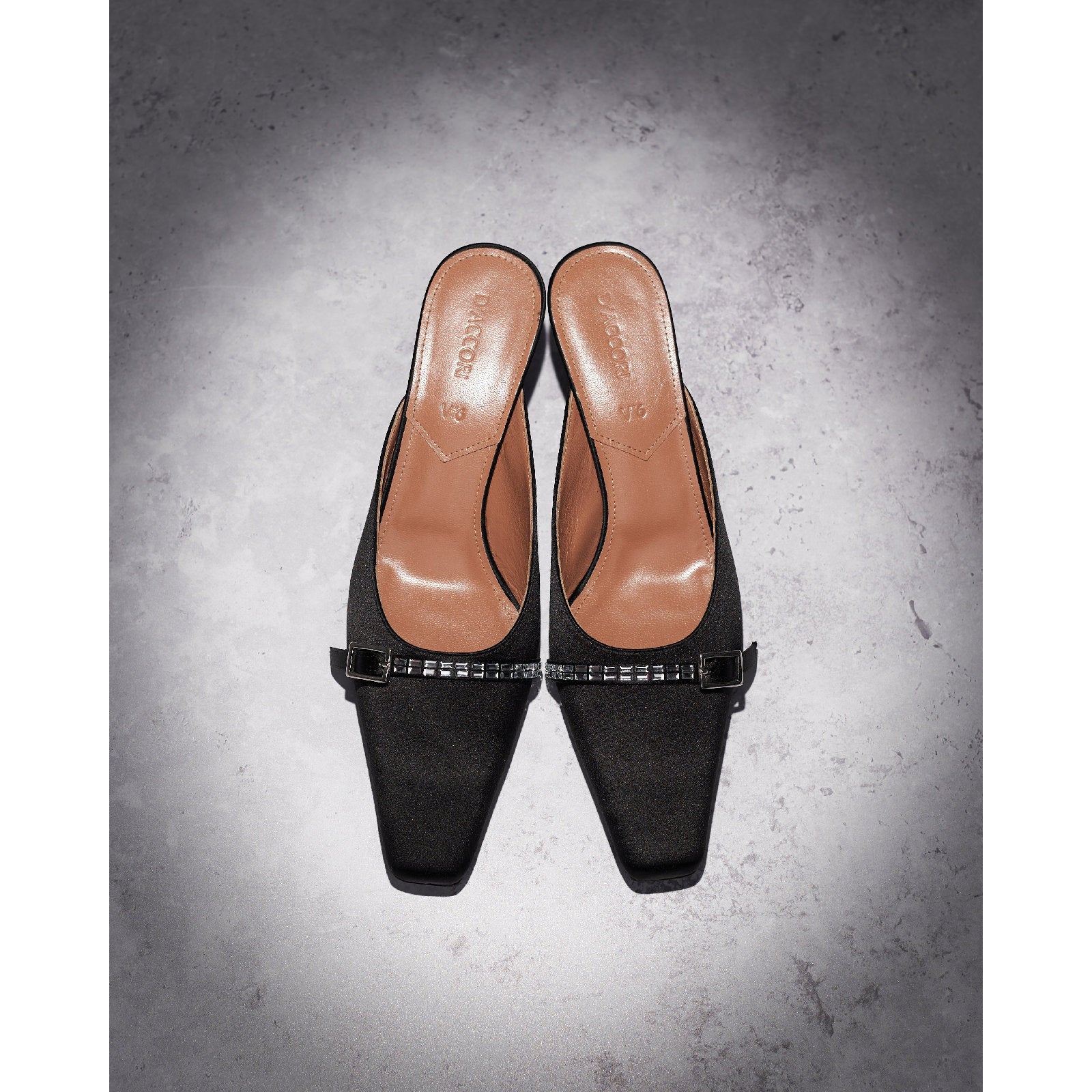 Storm 55 Mules - Black Satin