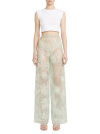 Floral tulle trousers - Sea Foam