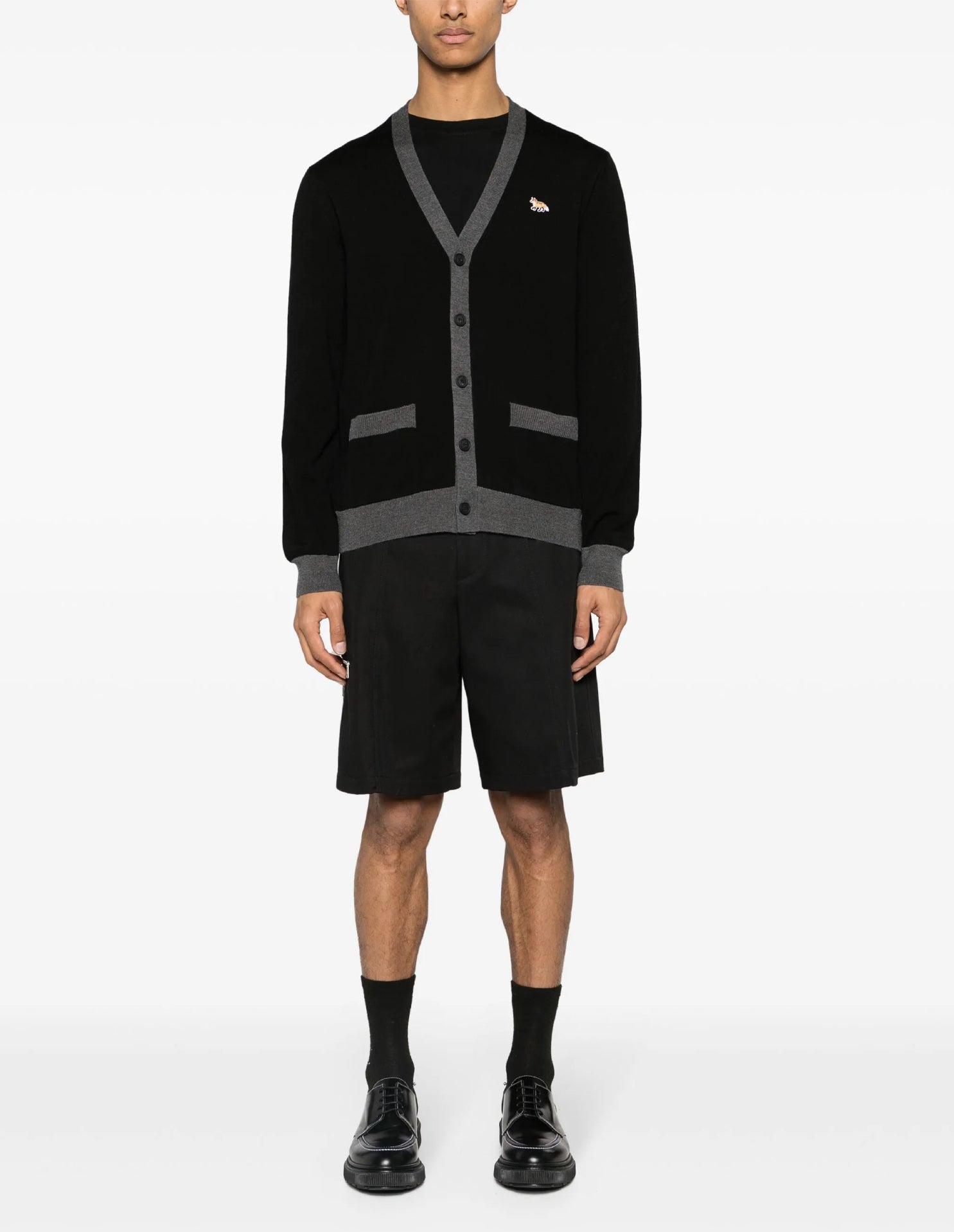 Baby Fox wool cardigan - Black