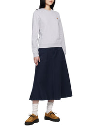 Sweatshirt à col rond ajusté avec écusson - Grey Melange