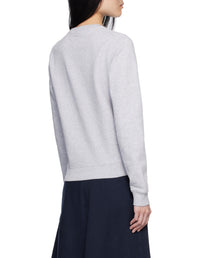 Sweatshirt à col rond ajusté avec écusson - Grey Melange
