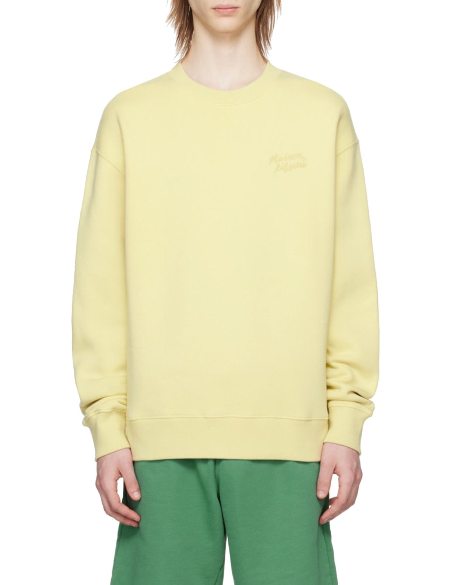 Sweatshirt à manches longues avec broderie - Chalk Yellow