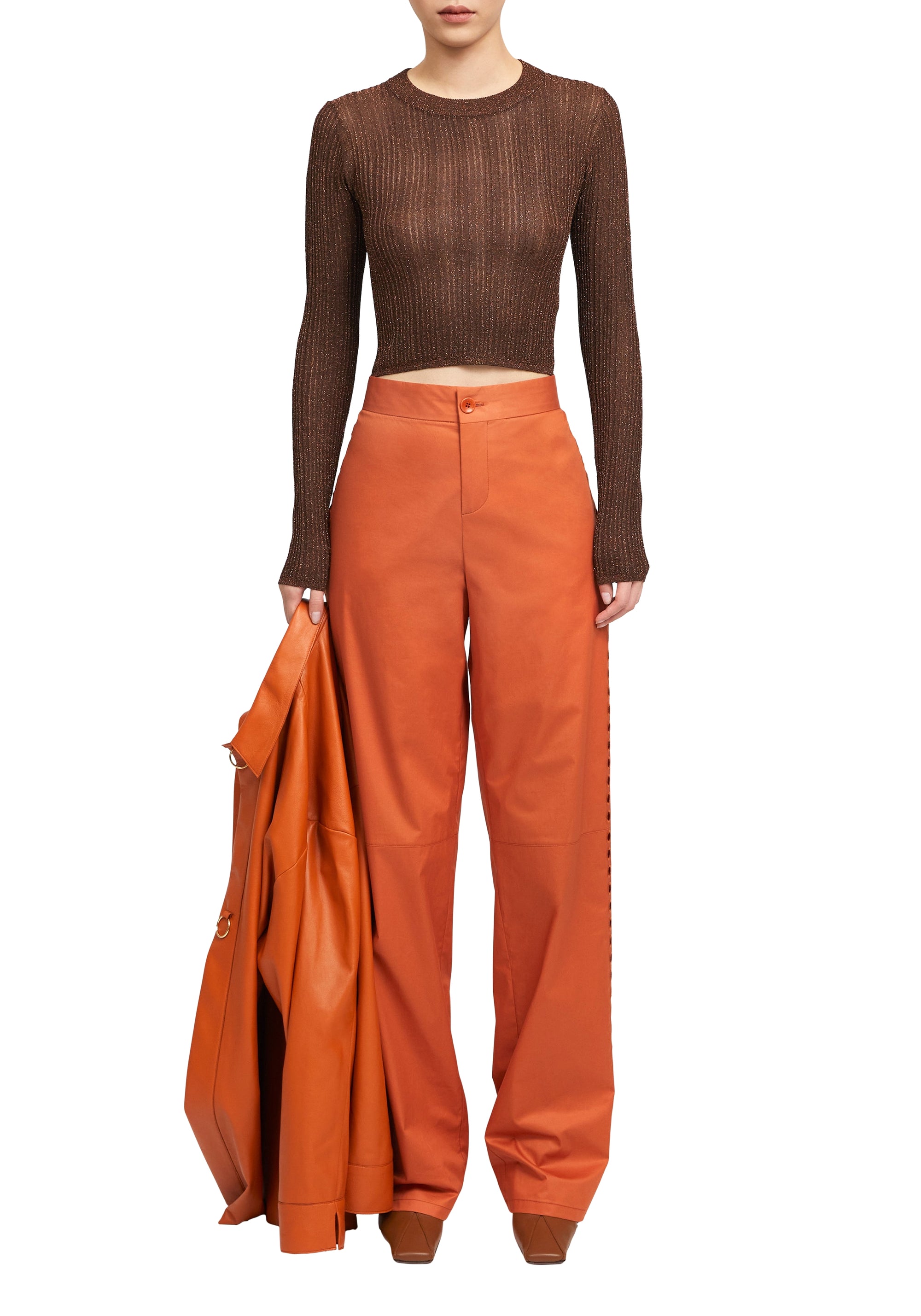 Pantalon Strato à motif brodé - Brick
