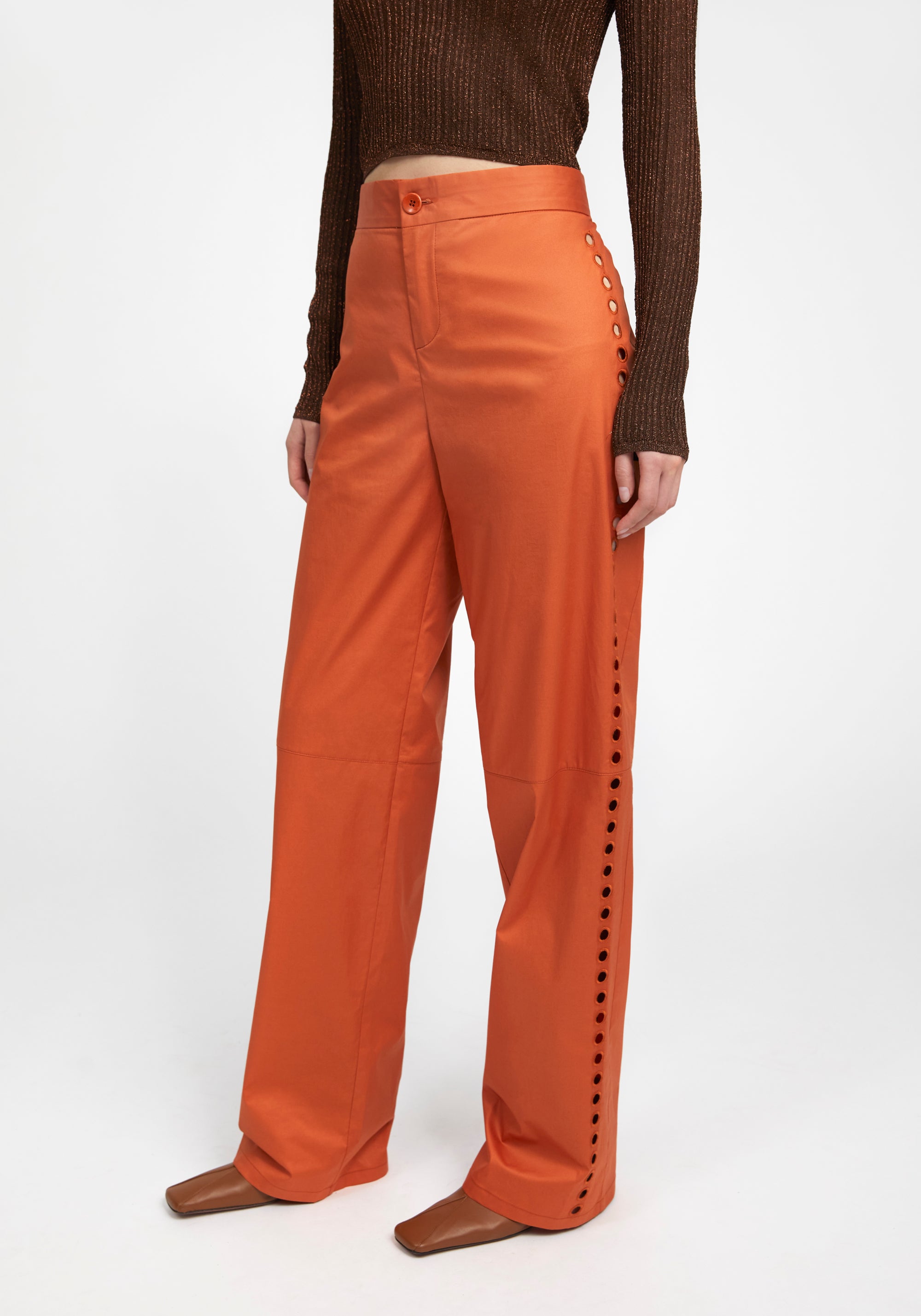 Pantalon Strato à motif brodé - Brick