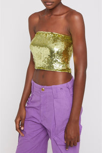 Bustier Studio à sequins - Yellow