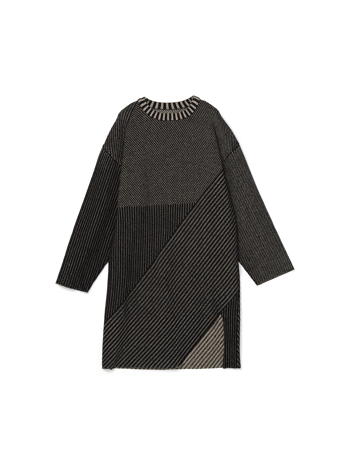 Studio asymmetric short dress - Black Melangé