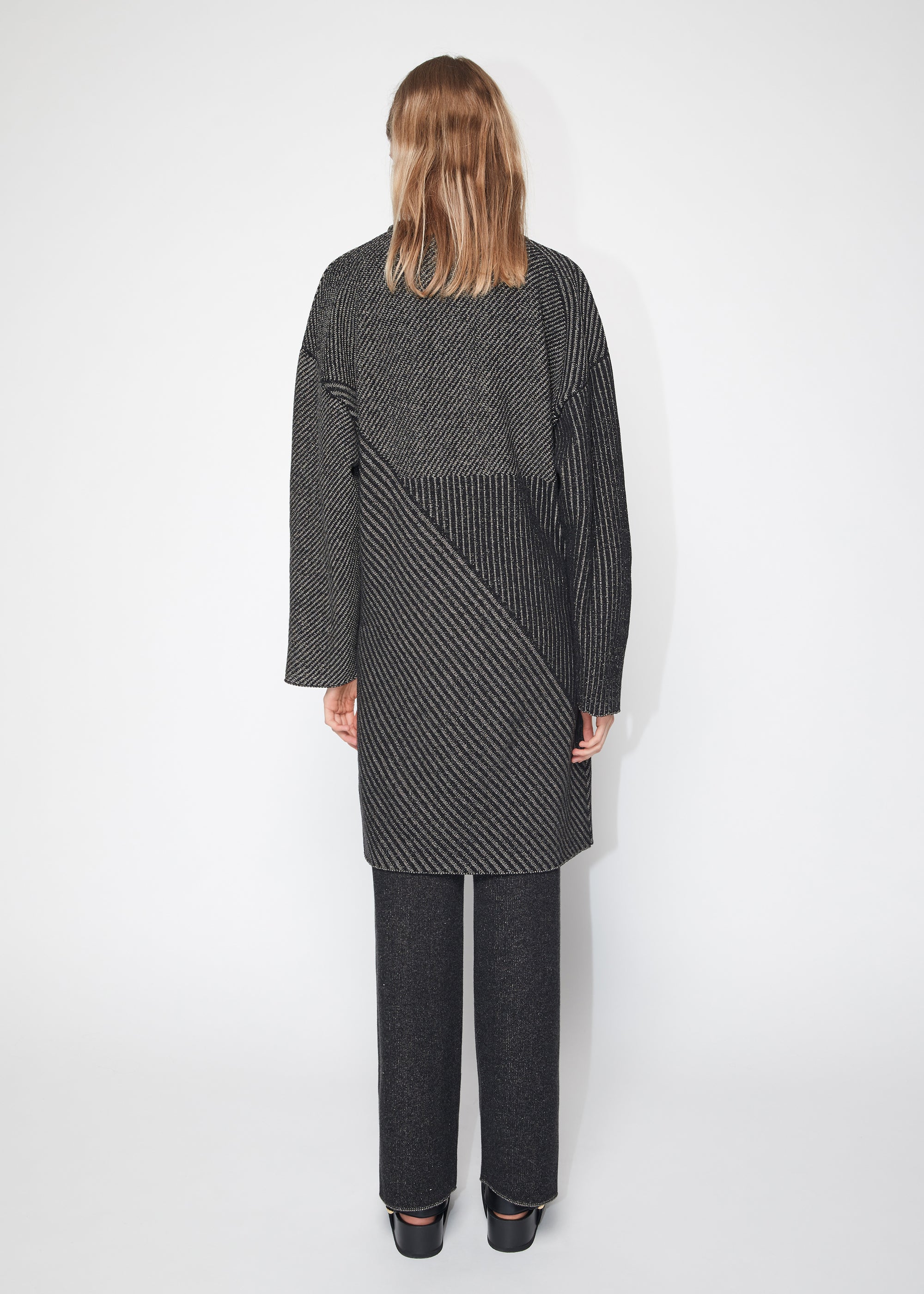Studio asymmetric short dress - Black Melangé