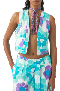 Gilet court imprimé Suny - Blue