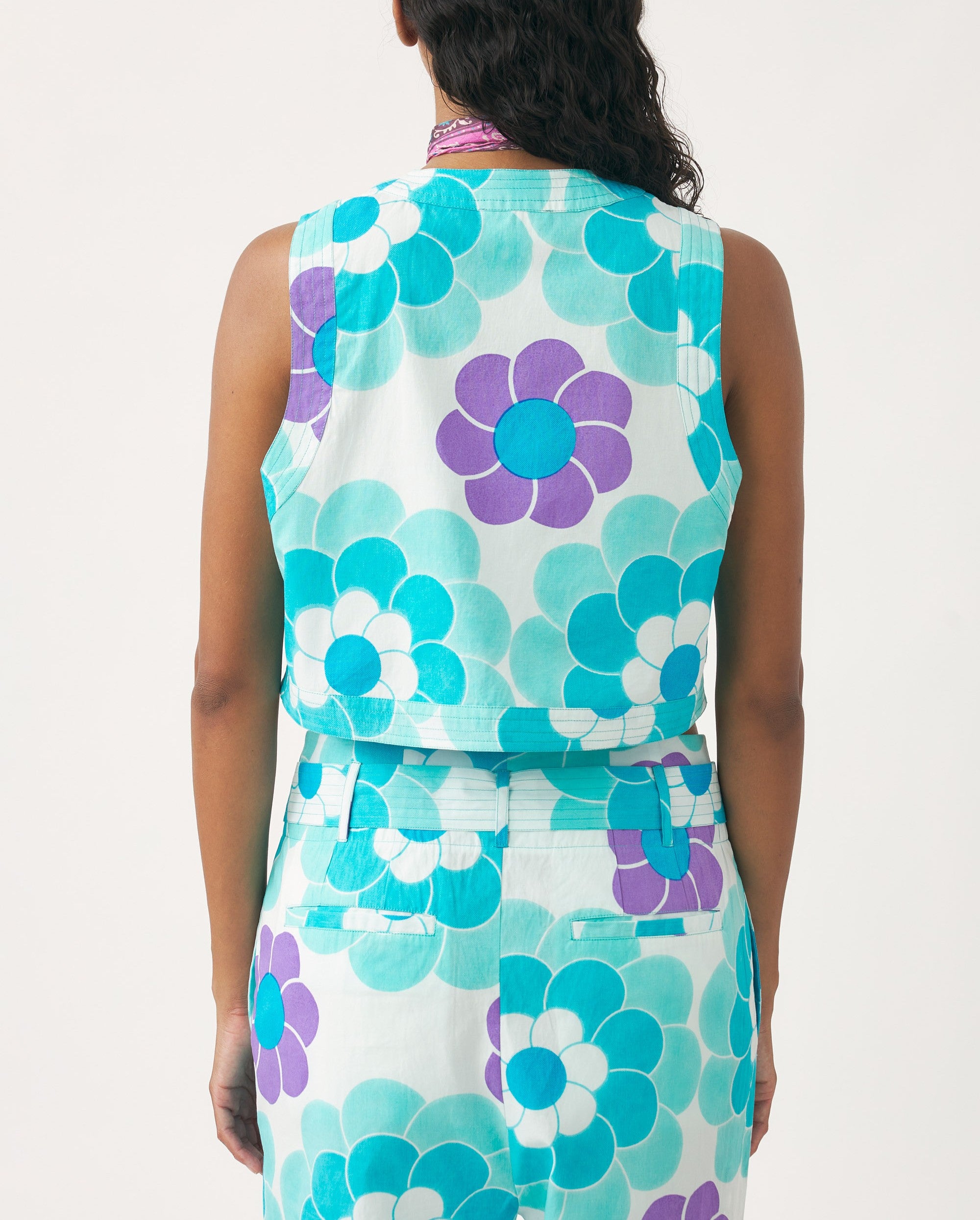 Gilet court imprimé Suny - Blue