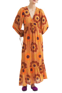 Robe longue imprimée Suny - Brown