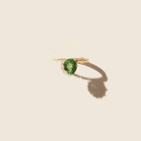 Bague Sun N°2 en or jaune sertie de diamant - Tourmaline Verte