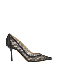 Escarpins Sutton 85 en cuir et résille - Black Intense