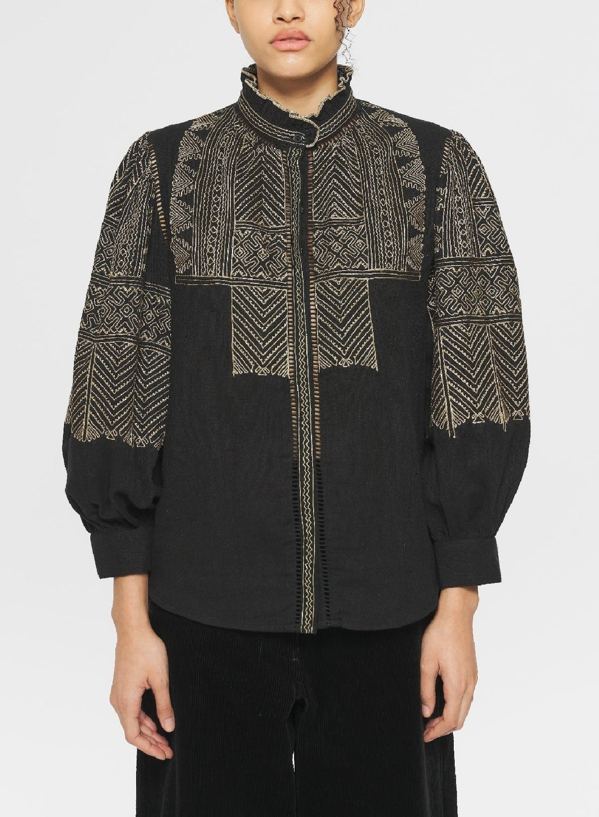 Blouse brodée Svetlana - Black