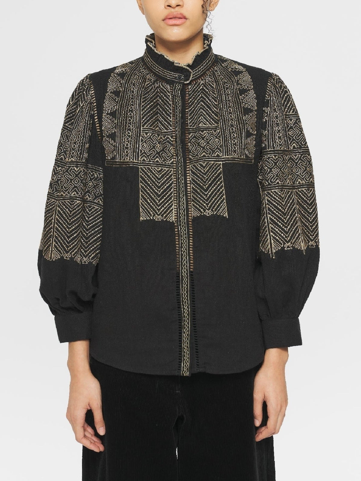 Blouse brodée Svetlana - Black