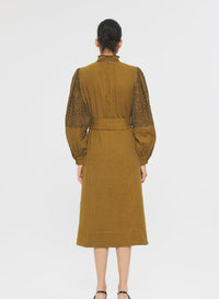 Robe brodée Svetlana - Camel