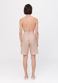 Short Swan ajusté en laine - Pale Rose