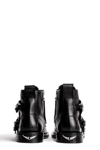 Bottines Laureen High en cuir - Noir