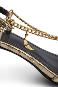 Sleepless sandals in leather - Gold