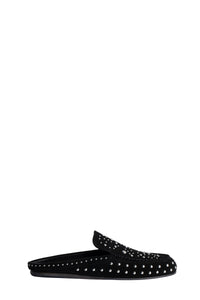 Leather Sleeper Mules - Black
