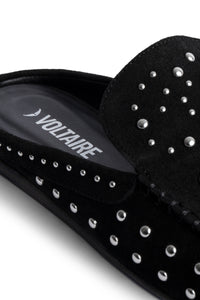 Leather Sleeper Mules - Black