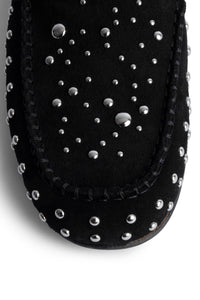 Leather Sleeper Mules - Black
